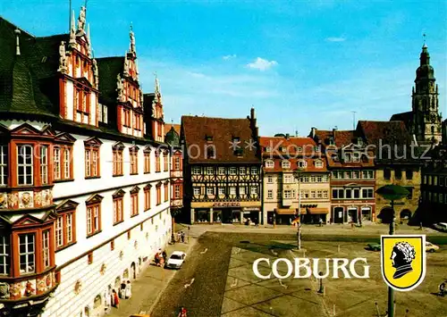 AK / Ansichtskarte Coburg Marktplatz Stadthaus und Morizkirche Kat. Coburg