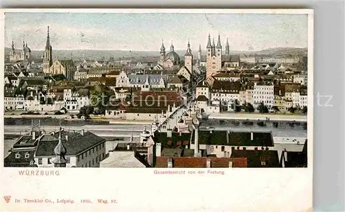 AK / Ansichtskarte Wuerzburg Stadtblick von der Festung Kat. Wuerzburg