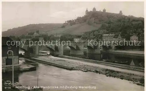 AK / Ansichtskarte Wuerzburg Mainbruecke Festung Marienberg Kat. Wuerzburg