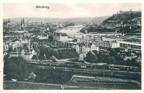 AK / Ansichtskarte Wuerzburg Panorama Mainbruecke Festung Kat. Wuerzburg