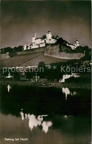 AK / Ansichtskarte Wuerzburg Festung Marienberg Nachtaufnahme Kat. Wuerzburg