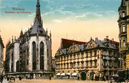 AK / Ansichtskarte Wuerzburg Marktplatz Falkenhaus Kat. Wuerzburg