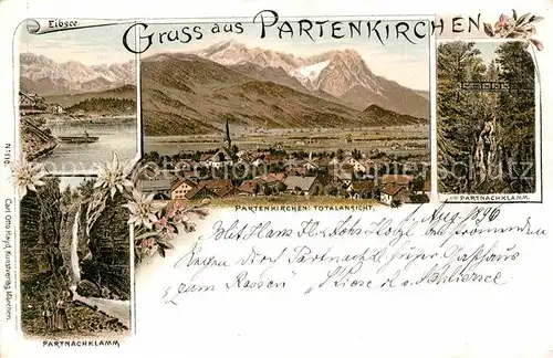 AK / Ansichtskarte Partenkirchen Partnachklamm Totalansicht Litho  Kat. Garmisch Partenkirchen