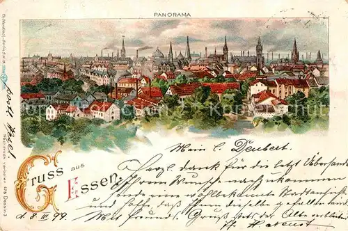 AK / Ansichtskarte Essen Ruhr Panorama Litho  Kat. Essen