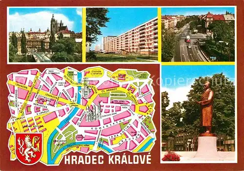 AK / Ansichtskarte Hradec Kralove Nova vystavba Dukelska trida Socha Kl. Gottwalda  Kat. Hradec Kralove Koeniggraetz