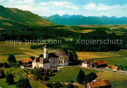 AK / Ansichtskarte Steingaden Oberbayern Wieskirche Fliegeraufnahme Kat. Steingaden