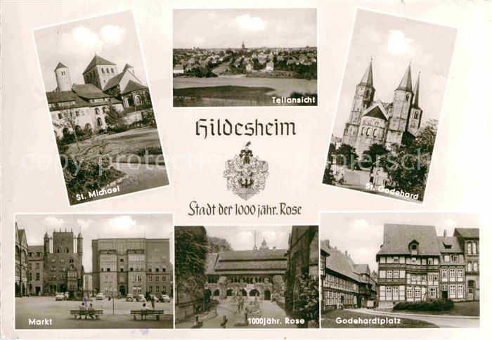 Ak Ansichtskarte Hildesheim St Michael St Godehard Kirche Markt