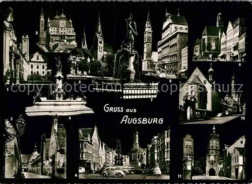 AK / Ansichtskarte Augsburg Sehenswuerdigkeiten der Stadt Nachtaufnahmen Kat. Augsburg