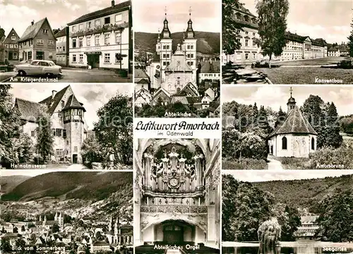 AK / Ansichtskarte Amorbach Kriegerdenkmal Heimatmuseum Sommerberg Abteikirche Orgel Konventbau Amorsbrunn Kapelle Seegarten Kat. Amorbach