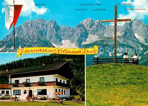 AK / Ansichtskarte Going Wilden Kaiser Tirol Jausenstation Hollenauer Kreuz Kat. Going am Wilden Kaiser