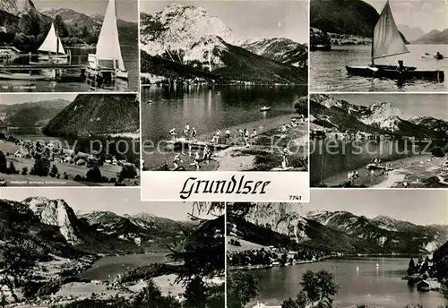 AK / Ansichtskarte Grundlsee Steiermark Panorama Segelboote Strandbad  Kat. Grundlsee