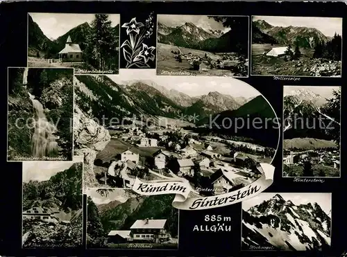 AK / Ansichtskarte Hinterstein Bad Hindelang Wasserfall Kapelle Alpe Teilansicht 