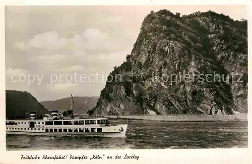 AK / Ansichtskarte Dampfer Seitenrad Koeln Loreley  Kat. Schiffe