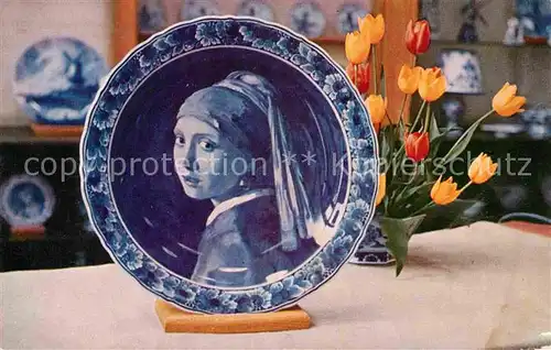 AK / Ansichtskarte Toepfern Delft Ware Plate Jan Vermeer Girl  Kat. Handwerk