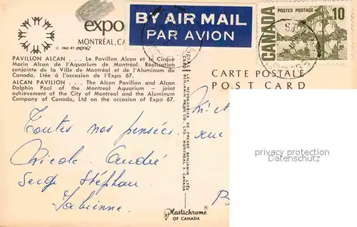 AK / Ansichtskarte Exposition Universelle Internationale Montreal 1967 Pavillon Alcan Cirque Marin 