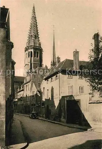 AK / Ansichtskarte Dijon Cote d Or Vieille Rue des Novices Chlocher de l Eglise Saint Philibert Fleche de la Cathedrale Saint Benigne Kat. Dijon