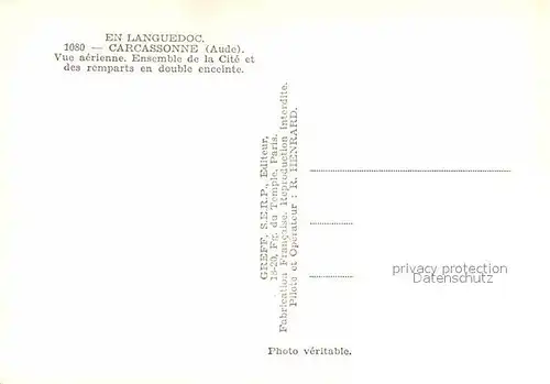 AK / Ansichtskarte Carcassonne Ensemble de la Cite et des remparts vue aerienne Kat. Carcassonne