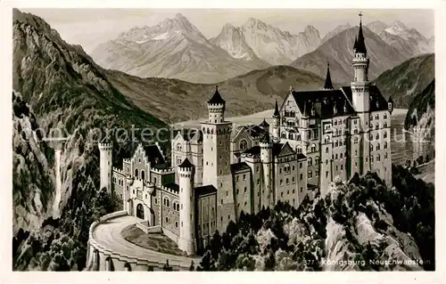 AK / Ansichtskarte Fuessen Allgaeu Koenigsburg Neuschwanstein Kat. Fuessen