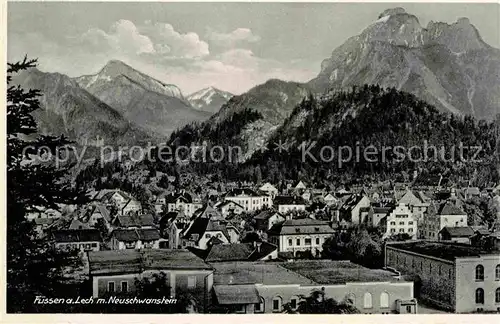 AK / Ansichtskarte Fuessen Allgaeu Panorama mit Neuschwanstein Kat. Fuessen