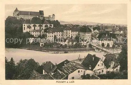 AK / Ansichtskarte Fuessen Allgaeu Teilansicht Hohes Schloss Lech Kat. Fuessen