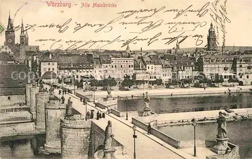 AK / Ansichtskarte Wuerzburg Alte Mainbruecke Kat. Wuerzburg