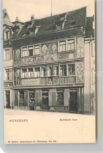 AK / Ansichtskarte Wuerzburg Bachmanns Haus Kat. Wuerzburg