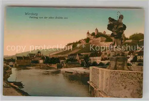 AK / Ansichtskarte Wuerzburg Festung Mainbruecke  Kat. Wuerzburg