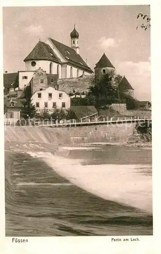 AK / Ansichtskarte Fuessen Allgaeu Partie am Lech Kat. Fuessen