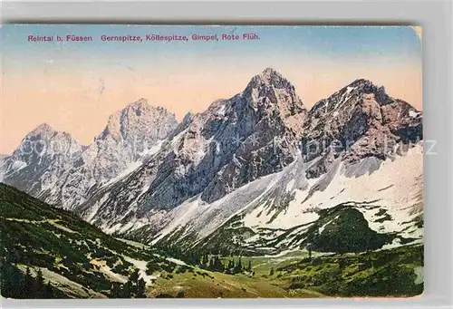 AK / Ansichtskarte Fuessen Allgaeu Reintal Gernspitze Koellenspitze Gimpel Rote Flueh Kat. Fuessen