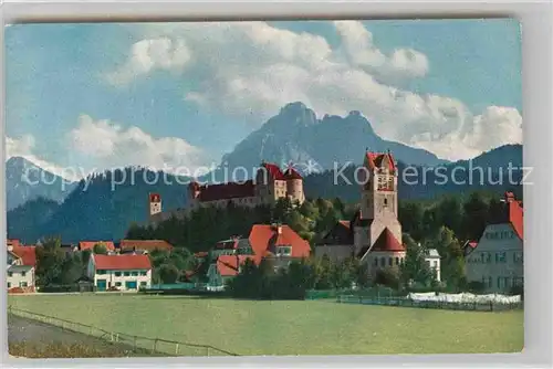 AK / Ansichtskarte Fuessen Allgaeu Hohes Schloss Protestantische Kirche Saeuling Kat. Fuessen