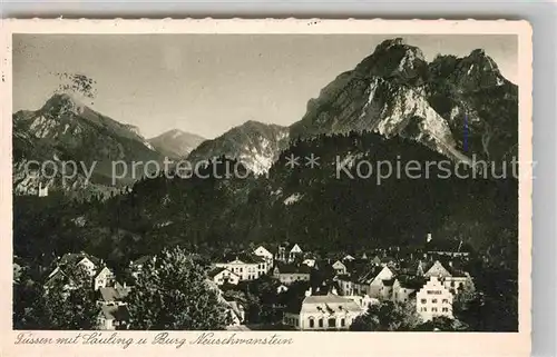 AK / Ansichtskarte Fuessen Allgaeu Saeuling Burg Neuschwanstein  Kat. Fuessen