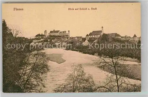 AK / Ansichtskarte Fuessen Allgaeu Blick auf Schloss und Stadt Kat. Fuessen