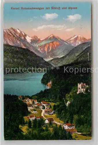 AK / Ansichtskarte Hohenschwangau Schloss und Alpsee Kat. Schwangau