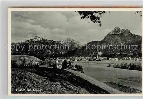 AK / Ansichtskarte Fuessen Allgaeu Blick von Westen Kat. Fuessen