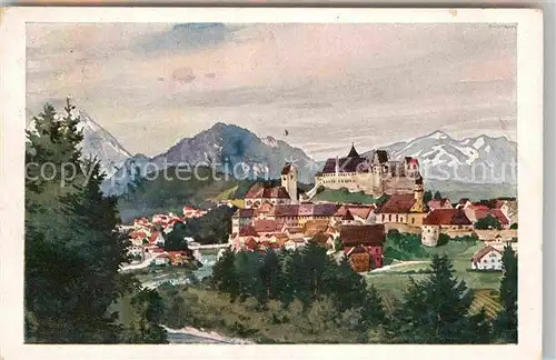 AK / Ansichtskarte Fuessen Allgaeu Hohes Schloss Kloster Sankt Mang  Kat. Fuessen