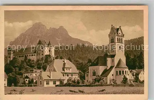 AK / Ansichtskarte Fuessen Allgaeu Hohes Schloss Protestantische Kirche Kat. Fuessen