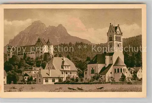 AK / Ansichtskarte Fuessen Allgaeu Burg Protestantische Kirche Kat. Fuessen