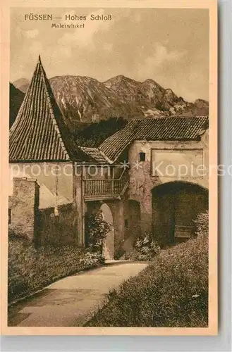 AK / Ansichtskarte Fuessen Allgaeu Hohes Schloss Malerwinkel Kat. Fuessen