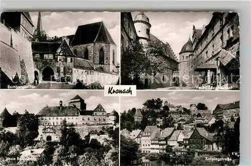 AK / Ansichtskarte Kronach Oberfranken Bamberger Tor Veste Rosenberg Zeughaushof Kolpingstrasse Kat. Kronach