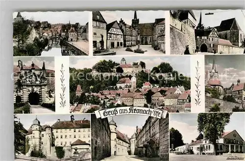 AK / Ansichtskarte Kronach Oberfranken Schloss Rosenberg Details Marktplatz Eingangsportal Schuetzenhaus Kat. Kronach