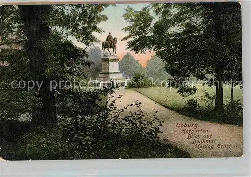 AK / Ansichtskarte Coburg Hofgarten mit Denkmal Herzog Ernst II Kat. Coburg