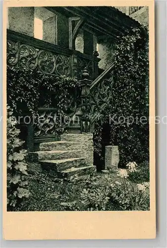 AK / Ansichtskarte Lauenstein Oberfranken Burg Lauenstein Wehrgangtreppe Kat. Ludwigsstadt