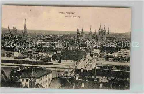 AK / Ansichtskarte Wuerzburg Alte Mainbruecke Dom Neumuenster  Kat. Wuerzburg