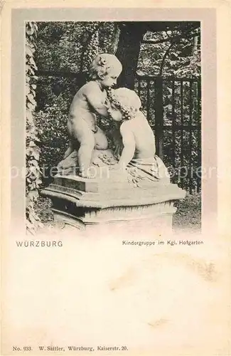 AK / Ansichtskarte Wuerzburg Kindergruppe Koeniglicher Hofgarten Kat. Wuerzburg