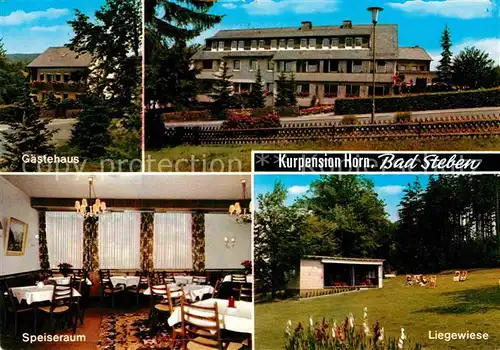 AK / Ansichtskarte Bad Steben Kurpension Gaestehaus Liegewiese Speiseraum Kat. Bad Steben