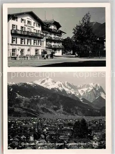 AK / Ansichtskarte Garmisch Partenkirchen Hotel Drei Mohren Zugspitzgruppe Kat. Garmisch Partenkirchen