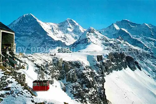 AK / Ansichtskarte Seilbahn Maennlichen Bergstation Hotel Eiger Moench Jungfrau Kat. Bahnen