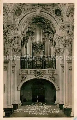 AK / Ansichtskarte Kirchenorgel Dom Passau  Kat. Musik