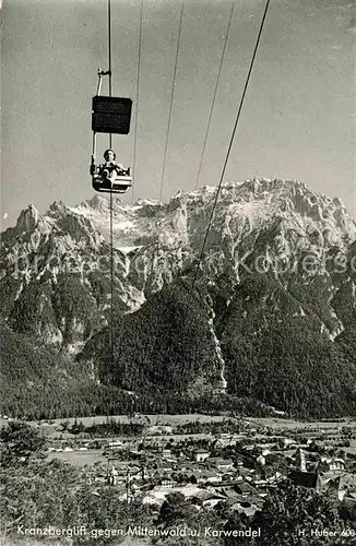 AK / Ansichtskarte Sessellift Kranzberg Mittenwald Karwendel Foto H. Huber Nr. 600 Kat. Bahnen