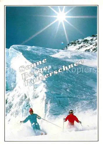 AK / Ansichtskarte Skifahren Sonne Berge Pulverschnee  Kat. Sport